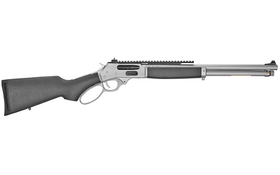 HENRY H010GAWP SIDE GATE ALL WEATHER FULL SIZE 45-70 GOV 4+1 18.43" HARD CHROME PLATED STEEL BARREL, SATIN HARD CHROME STEEL RECEIVER, STAINED HARDWOOD STOCK RIGHT HAND