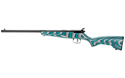 SAVAGE ARMS 13802 RASCAL MINIMALIST YOUTH 22 LR 1RD 16.12" MATTE BLACK THREADED BARREL, SATIN BLACK CARBON STEEL RECEIVER, GRAY & TEAL HYBRID BOYD'S MINIMALIST LAMINATE STOCK, RIGHT HAND