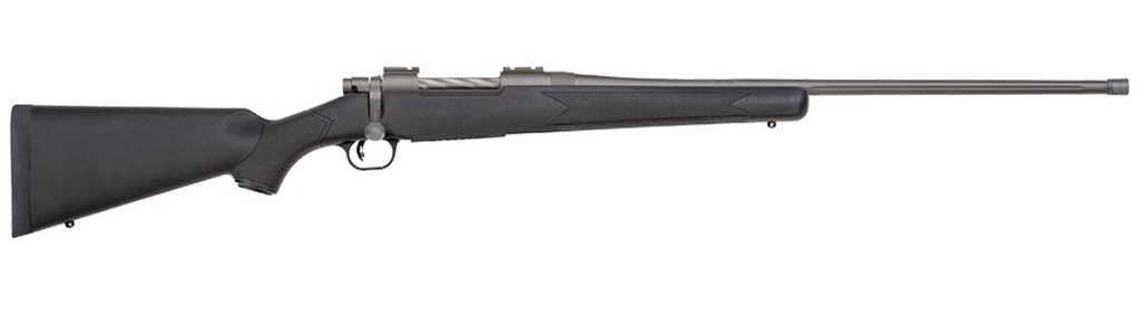 MOSSBERG 28135 PATRIOT  FULL SIZE 300 WIN MAG 3+1 24" STAINLESS CERAKOTE FLUTED BARREL, STAINLESS CERAKOTE RECEIVER DRILLED & TAPPED, BLACK FIXED SYNTHETIC STOCK, RIGHT HAND
