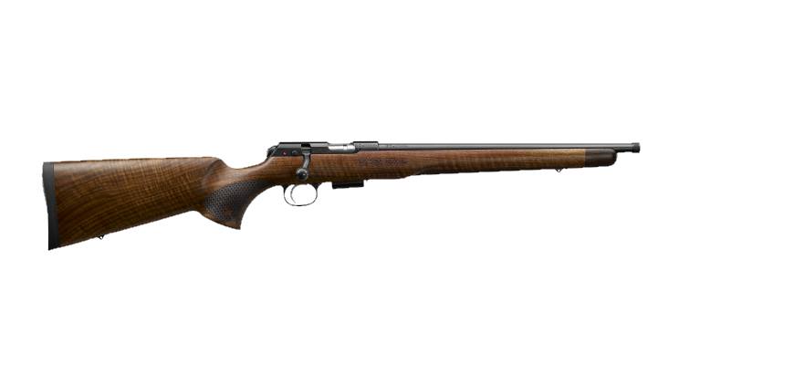 CZ-USA 02370 CZ 457 ROYAL FULL SIZE 22 LR 5+1 16.50" BLACK NITRIDE STEEL THREADED BARREL BLACK NITRIDE STEEL RECEIVER WALNUT FIXED AMERICAN STYLE W/DECORATIVE FOREND TIP STOCK RIGHT HAND