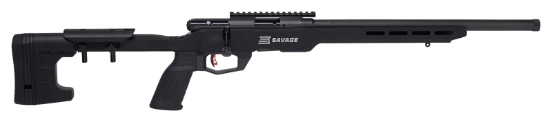SAVAGE ARMS 70548 B22 PRECISION BOLT ACTION 22 WMR CALIBER WITH 10+1 CAPACITY, 18" BARREL, MATTE BLACK METAL FINISH & ADJUSTABLE MDT ACC ALUMINUM CHASSIS MATTE BLACK STOCK RIGHT HAND (FULL SIZE)