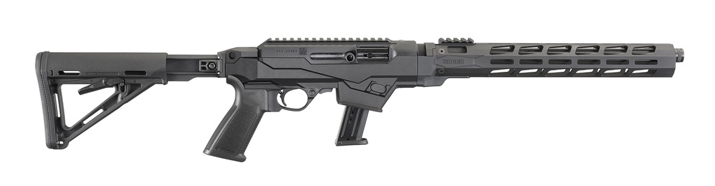 RUGER 19122 PC CARBINE  9MM LUGER 17+1 16.12" THREADED/FLUTED BARREL, TYPE III HARD COAT ANODIZED ALUMINUM ALLOY RECEIVER, ADJUSTABLE MAGPUL MOE STOCK, M-LOK ACCESSORY SLOTS, OPTICS READY