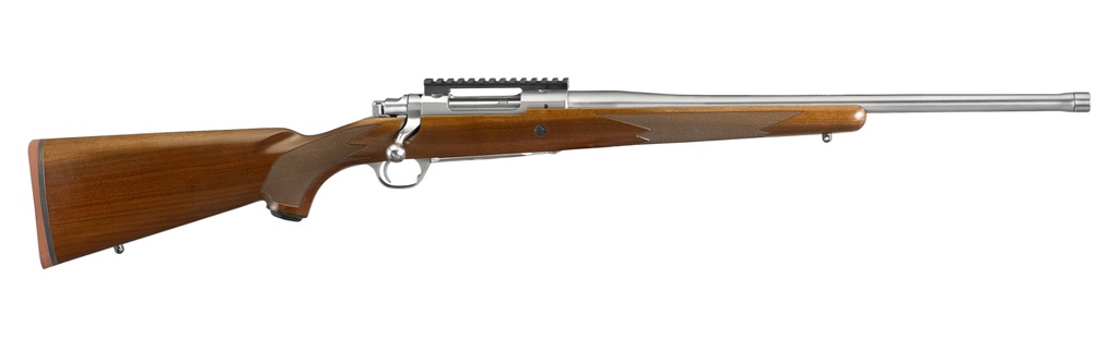 RUGER 57109 HAWKEYE HUNTER FULL SIZE 300 WIN MAG 3+1 24" SATIN STAINLESS STEEL THREADED BARREL, PICATINNY RAIL STEEL RECEIVER, FIXED AMERICAN WALNUT W/PISTOL GRIP STOCK