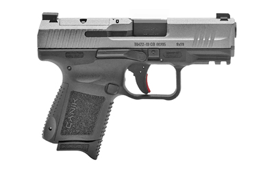 CANIK HG5610TN TP9 ELITE SUBCOMPACT 9MM LUGER 3.60" 15+1,12+1 BLACK FRAME WITH WITH OPTIC CUT TUNGSTEN GRAY CERAKOTE STEEL SLIDE, INTERCHANGEABLE BACKSTRAP GRIP & PICATINNY RAIL