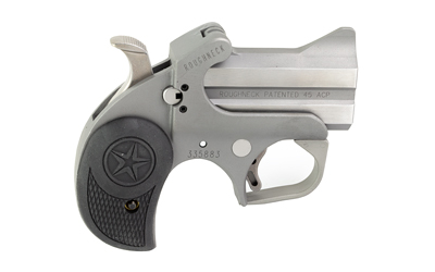 BOND ARMS BARN ROUGHNECK  45 ACP 2 SHOT 2.50" ROUGH MATTE STAINLESS STEEL BARREL & FRAME, BLACK RUBBER GRIPS