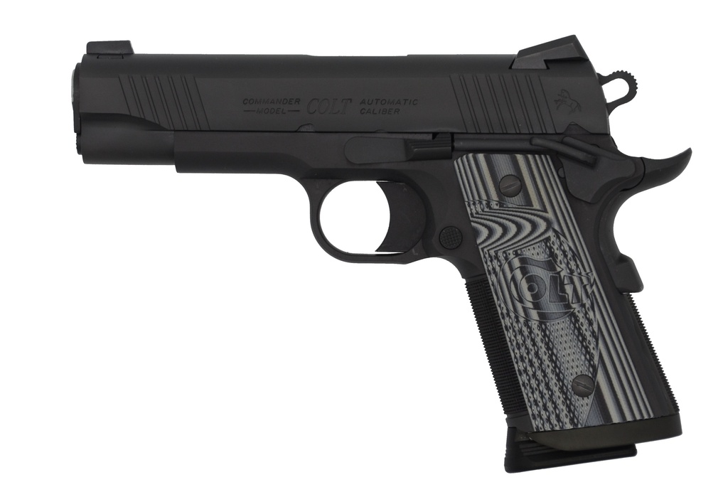 COLT MFG O9842CCU 1911 COMMANDER COMBAT UNIT 9MM LUGER 4.25" 9+1 BLACK PVD BLACK PVD STAINLESS STEEL SLIDE CHECKERED & SCALLOPED GRAY G10 GRIP
