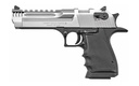 MAGNUM RESEARCH DE50L5BC DESERT EAGLE L5 50 AE 5" WITH MUZZLE BRAKE 7+1 BLACK HARDCOAT ANODIZED ALUMINUM FRAME BRUSHED CHROME CARBON STEEL SLIDE BLACK HOGUE WRAPAROUND RUBBER GRIP