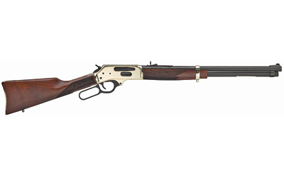 HENRY H0243855 SIDE GATE  FULL SIZE 38-55 WIN 5+1 20" BLUED STEEL BARREL, POLISHED BRASS RECEIVER, AMERICAN WALNUT STOCK RIGHT HAND