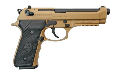 GIRSAN 390084 REGARD MC 9MM LUGER CALIBER WITH 4.90" BARREL, 18+1 CAPACITY, OVERALL FLAT DARK EARTH FINISH, ALUMINUM PICATINNY RAIL FRAME, SERRATED STEEL SLIDE & FINGER GROOVED BLACK POLYMER GRIP