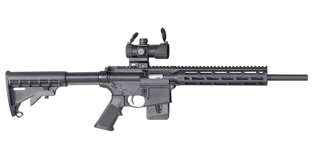 SMITH & WESSON 12724 M&P15-22 SPORT OR *CT, MA, MD, NJ COMPLIANT 22 LR 16.50" 10+1 BLACK FIXED BLACK SYNTHETIC STOCK BLACK POLYMER GRIP RIGHT HAND S&W M&P RED/GREEN DOT