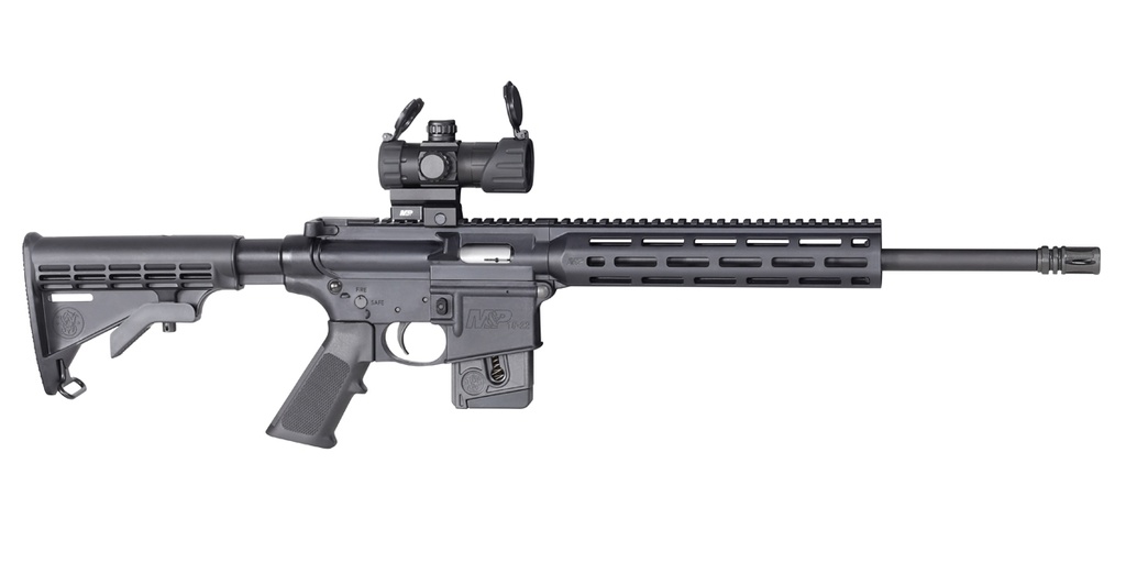 SMITH & WESSON 12723 M&P15 SPORT OR 22 LR 10+1  16.50" CARBON STEEL BARREL, ADJUSTABLE 6 POSITION STOCK, M&P100 4MOA RED/GREEN DOT, A2 FLASH HIDER, FUNCTIONING CHARGING HANDLE, 2 POSITION SAFETY