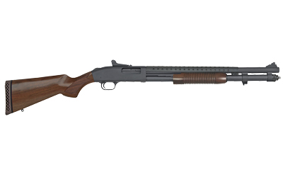 MOSSBERG 51665 590A1 RETROGRADE 12 GAUGE 3" 8+1 20" PARKERIZED HEAVY-WALLED BARREL BLACK REC WITH GHOST RING SIGHT WALNUT STOCK RIGHT HAND