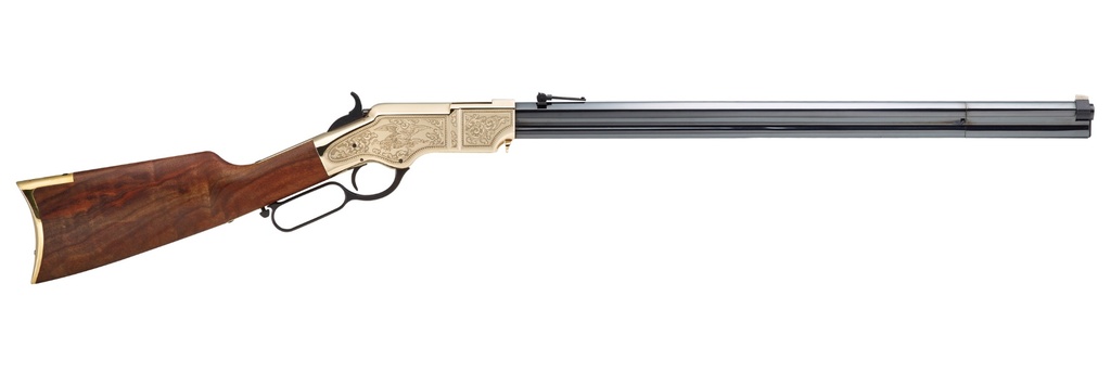 HENRY H011D3 ORIGINAL DELUXE 3RD EDITION FULL SIZE 44-40 WIN 13+1 24.50" BLUED OCTAGON BARREL, BRASS POLISHED BRASS RECEIVER, FANCY AMERICAN WALNUT WOOD STOCK AMBIDEXTROUS