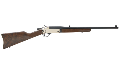 HENRY H015B357 SINGLE SHOT  38 SPECIAL OR 357 MAG CALIBER WITH 1RD CAPACITY, 22" BLUED BARREL, POLISHED BRASS METAL FINISH & AMERICAN WALNUT STOCK, RIGHT HAND (FULL SIZE)