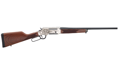 HENRY H014D243 LONG RANGER DELUXE FULL SIZE 243 WIN 4+1 20" BLUED STEEL BARREL, ENGRAVED NICKEL-PLATED W/24K GOLD INLAY STEEL RECEIVER, AMERICAN WALNUT STOCK RIGHT HAND