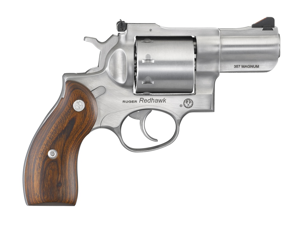 RUGER 5051 REDHAWK  357 MAG/38 SPECIAL 8RD 2.75" SATIN STAINLESS STEEL BARREL, CYLINDER & FRAME, HARDWOOD GRIP