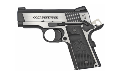COLT MFG O7080CE COMBAT ELITE COMMANDER COMPACT FRAME .45 ACP 8+1, 3" STAINLESS STEEL BARREL, TWO-TONE SERRATED STAINLESS STEEL SLIDE & FRAME W/BEAVERTAIL, BLACK SCALLOPED G10 GRIP, AMBIDEXTROUS