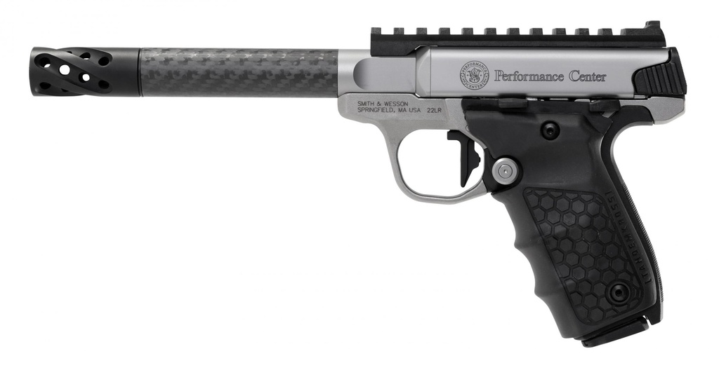 SMITH & WESSON 12080 PERFORMANCE CENTER VICTORY TARGET 22 LR 6" CF MB 10+1 STAINLESS STEEL TANDEMKROSS BLACK HIVEGRIP WITH INTEGRATED TARGET THUMB REST GRIP