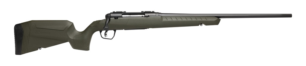 SAVAGE ARMS 32111 AXIS 2 COMPACT 350 LEGEND 4+1 20" MATTE BLACK HEAVY SPORTER BARREL, MATTE BLACK DRILLED & TAPPED CARBON STEEL RECEIVER, FIXED OD GREEN SYNTHETIC STOCK, RIGHT HAND