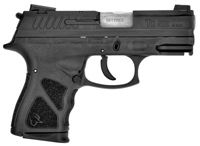 TAURUS 1TH40C031 THC  COMPACT 40 S&W 15+1/11+1 3.54" MATTE STAINLESS STEEL, BARREL MATTE BLACK SERRATED SLIDE, BLACK POLYMER FRAME W/PICATINNY RAIL, BLACK FINGER GROOVED POLYMER GRIP, RIGHT HAND