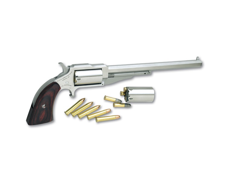 NORTH AMERICAN ARMS 18606C EARL HOGLEG *CA COMPLIANT 22 LR/22 MAG 5 SHOT 6" SATIN STEEL BARREL & FRAME/STAINLESS CYLINDER/ROSEWOOD BOOT GRIPS
