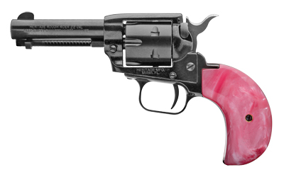 HERITAGE MFG RR22MB3BHPNK ROUGH RIDER  22 LR/22 WMR 6 SHOT, 3.50" BLACK STEEL BARREL, BLACK ZINC ALLOY FRAME, BLACK CYLINDER, PINK PEARL GRIP, HAMMER/THUMB SAFETY, EXPOSED HAMMER