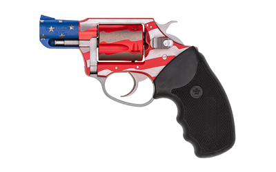 CHARTER ARMS 23872 UNDERCOVER THE OLD GLORY SMALL 38 SPECIAL, 5 SHOT 2" AMERICAN FLAG STAINLESS STEEL BARREL & CYLINDER, AMERICAN FLAG ALUMINUM FRAME W/BLACK FINGER GROOVED RUBBER GRIP, EXPOSED HAMMER