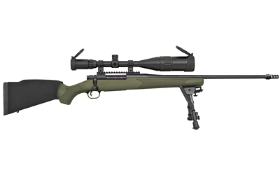 MOSSBERG 27924 PATRIOT NIGHT TRAIN 308 WIN CALIBER WITH 5+1 CAPACITY, 22" THREADED/FLUTED BARREL, MATTE BLUED METAL FINISH & OD GREEN SYNTHETIC STOCK RIGHT HAND (FULL SIZE) INCLUDES 6-24X50MM SCOPE