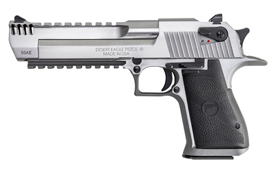 MAGNUM RESEARCH DE50SRMB DESERT EAGLE MARK XIX 50 AE 6" WITH MUZZLE BRAKE 7+1 OVERALL STAINLESS STEEL BLACK RUBBER GRIP