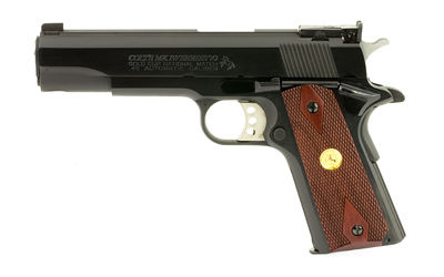 COLT MFG O5870A1 GOLD CUP NATONAL MATCH 45 ACP 8+1 5" STAINLESS NATIONAL MATCH BARREL, BLUED SERRATED CARBON STEEL SLIDE & FRAME W/BEAVERTAIL, WALNUT W/INTEGRATED GOLD MEDALLION GRIP, AMBIDEXTROUS
