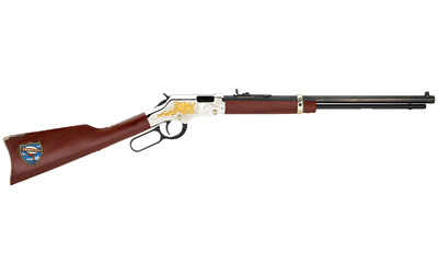 HENRY H004TT GOLDEN BOY TRUCKER'S TRIBUTE 22 SHORT, 22 LONG OR 22 LR CALIBER WITH 16 LR/21 SHORT CAPACITY, 20" BLUED BARREL, NICKEL-PLATED METAL FINISH & AMERICAN WALNUT STOCK RIGHT HAND (FULL SIZE)