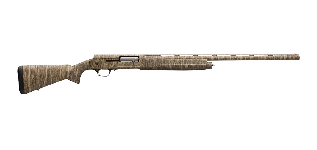 BROWNING 0118282005 A5  12 GAUGE 26" BARREL 3.5" 4+1, FULL COVERAGE MOSSY OAK BOTTOMLAND, TEXTURED SYNTHETIC STOCK WITH CLOSED RADIUS PISTOL GRIP