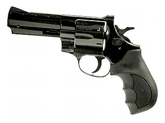 WEIHRAUCH GUNS 770123 WINDICATOR  38 SPECIAL 6RD 4" BLUED STEEL BARREL & CYLINDER, COMPACT BLUED STEEL FRAME W/EXPOSED HAMMER, RAMP FRONT/FIXED REAR SIGHTS, FINGER GROOVED BLACK RUBBER GRIP