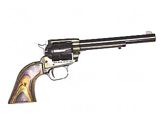 HERITAGE MFG RR22MCH6 ROUGH RIDER  22 LR/22 WMR 6 SHOT, 6.50" BLACK STEEL BARREL & CYLINDER, SIMULATED CASE HARDENED ZINC ALLOY FRAME, CAMO LAMINATE GRIP, HAMMER/THUMB SAFETY, EXPOSED HAMMER