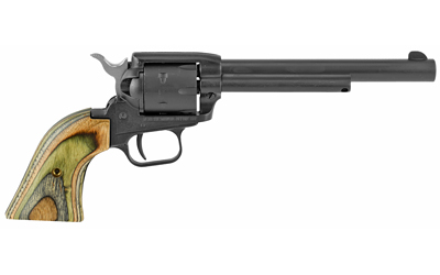 HERITAGE MFG RR22MBS6 ROUGH RIDER  22 LR/22 WMR 6 SHOT, 6.50" BLACK SATIN STEEL BARREL, BLACK SATIN ZINC ALLOY FRAME, BLACK SATIN CYLINDER, CAMO LAMINATE GRIP, EXPOSED HAMMER