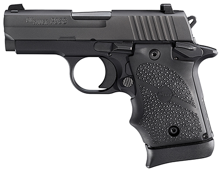 SIG SAUER 9389BRGAMBI P938 MICRO-COMPACT BRG 9MM LUGER 3" 7+1 BLACK NITRON STAINLESS STEEL BLACK HOGUE RUBBER GRIP