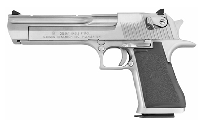 MAGNUM RESEARCH DE44CABC DESERT EAGLE MARK XIX *CA COMPLIANT 44 REM MAG 6" 8+1 BRUSHED CHROME CARBON STEEL FRAME & CYLINDER BLACK POLYMER GRIP