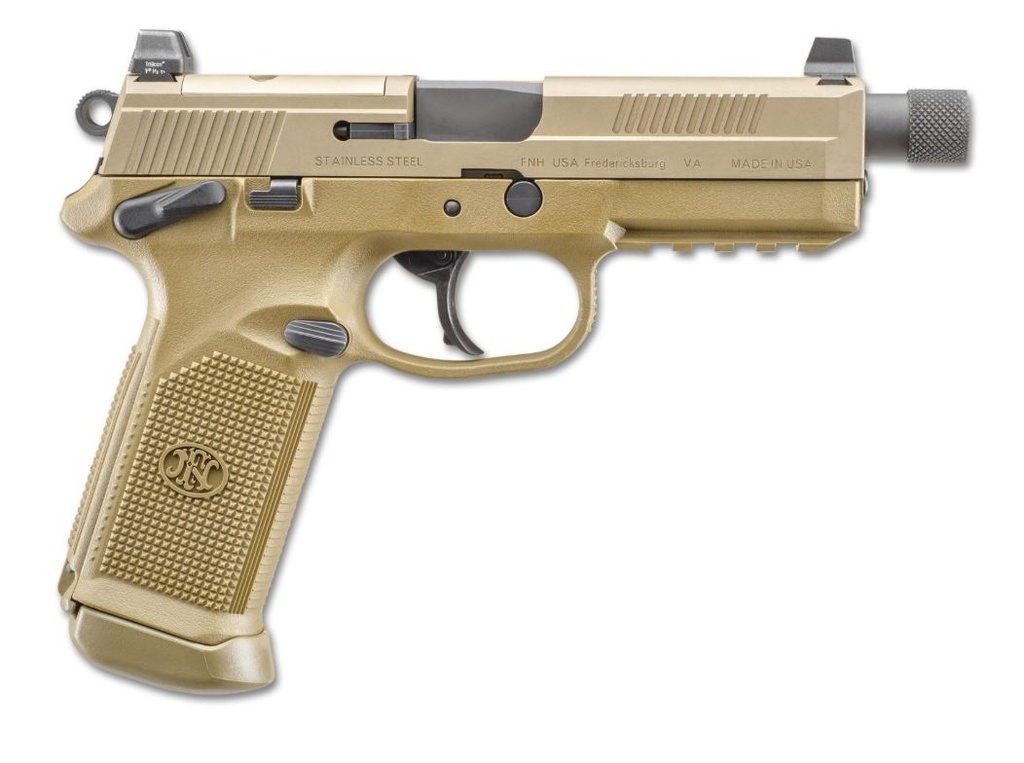 FN 66968 FNX TACTICAL 45 ACP  5.30" THREADED BARREL 15+1 ,  FLAT DARK EARTH , MANUAL SAFETY , NIGHT SIGHTS