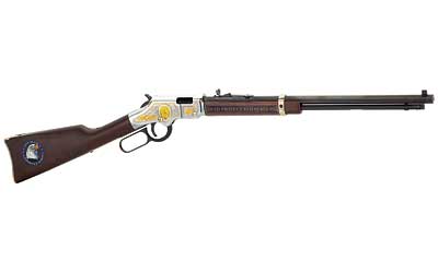 HENRY H004LE GOLDEN BOY LAW ENFORCEMENT TRIBUTE LEVER ACTION 22 SHORT,LONG,LR 16 LR/21 SHORT 20" NICKEL PLATED AMERICAN WALNUT RIGHT HAND