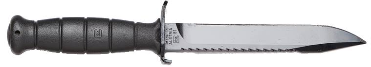 GLOCK KB17281 FIELD  7" FIXED CLIP POINT PLAIN/SAW BLACK HIGH CARBON STEEL BLADE/ BLACK TEXTURED TRIMOND POLYMER HANDLE