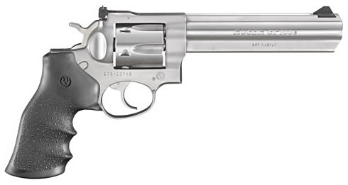 RUGER 1707 GP100  MEDIUM FRAME 357 MAG 6RD 6" SATIN STAINLESS STEEL BARREL, CYLINDER & FRAME, HOGUE MONOGRIP, TRANSFER BAR SAFETY, EXPOSED HAMMER