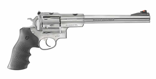 RUGER 5502 SUPER REDHAWK  LARGE FRAME 44 REM MAG/44 SPECIAL 6RD 9.50" SATIN STAINLESS STEEL W/INTEGRAL MOUNT BARREL, SATIN CYLINDER & FRAME, HOGUE TAMER MONOGRIP, TRANSFER BAR SAFETY, EXPOSED HAMMER