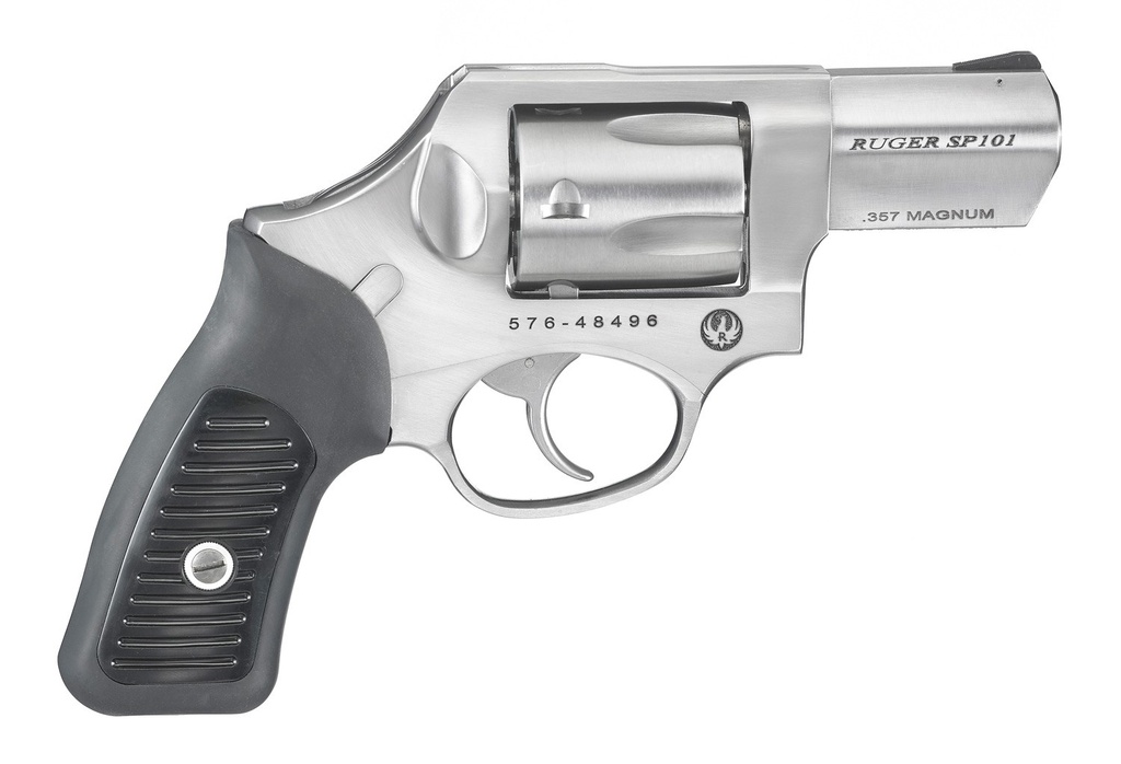 RUGER 5720 SP101  357 MAG 5RD 2.25" SATIN STAINLESS STEEL BARREL, CYLINDER & FRAME, BLACK RUBBER GRIP, TRANSFER BAR SAFETY, CONCEALED HAMMER