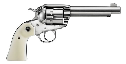 RUGER 5130 VAQUERO  357 MAG/38 SPECIAL 6RD 5.50" HIGH GLOSS BARREL, CYLINDER & FRAME, SIMULATED IVORY GRIP, TRANSFER BAR SAFETY, BISLEY STYLE HAMMER