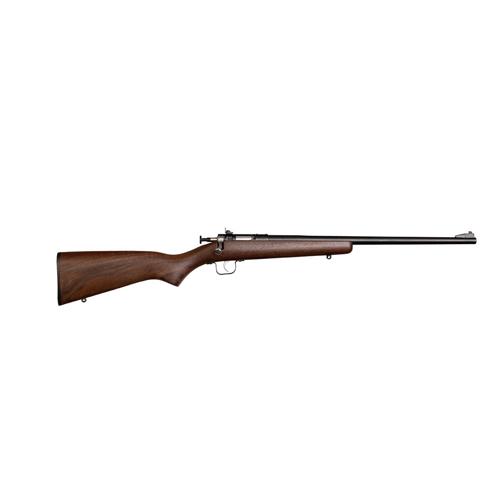 CRICKETT KSA2338 YOUTH  22 WMR 1RD 16.12" BARREL & RECEIVER, FIXED FRONT/ADJUSTABLE REAR PEEP SIGHTS, WALNUT STOCK W/11.5" LOP, REBOUNDING FIRING PIN SAFETY
