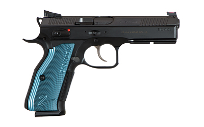 CZ-USA 91257 SHADOW 2  SA/DA 9MM LUGER 4.89" 17+1 OVERALL BLACK NITRIDE FINISH WITH INSIDE RAILED  STEEL SLIDE, BLUE ALUMINUM GRIP, NON-TILTED BARREL & PICATINNY RAIL
