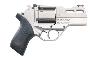 CHIAPPA FIREARMS 340290 RHINO 30DS  SMALL FRAME 357 MAG 6 SHOT, 3" NICKEL-PLATED STEEL VENT RIB BARREL & CYLINDER, NICKEL-PLATED ALUMINUM FRAME, BLACK RUBBER GRIP, CONCEALED HAMMER