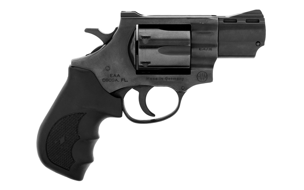 WEIHRAUCH GUNS 770125 WINDICATOR  38 SPECIAL 6RD 2" BLUED STEEL BARREL & CYLINDER, COMPACT BLUED  STEEL FRAME W/EXPOSED HAMMER, RAMP FRONT/FIXED REAR SIGHTS, FINGER GROOVED BLACK RUBBER GRIP