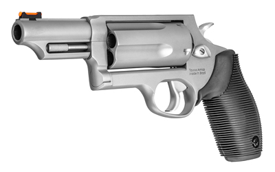 TAURUS 2-441039MAG JUDGE MAGNUM COMPACT 45 COLT (LC)/410 MAG 5RD, 3" MATTE STAINLESS STEEL BARREL, CYLINDER & FRAME, BLACK FINGER GROOVE GRIP, EXPOSED HAMMER