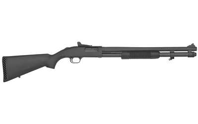 MOSSBERG 51663 590A1  12 GAUGE PUMP 3" 8+1 20" BLACK PARKERIZED HEAVY-WALLED BARREL, BLACK PARKERIZED DRILLED & TAPPED RECEIVER, BLACK FIXED SYNTHETIC STOCK